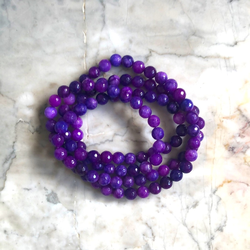Gemstone Beaded Stretch necklace/ hand chain